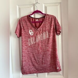 Russell Athletic Red Marled V-Neck Tee Size Large OU -Oklahoma | Merch  OU Fan |